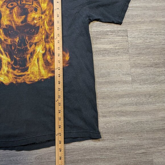Vintage Terminator 2 3D Universal Studios Graphic Shirt Men's Large Black Skull - Picture 10 of 10